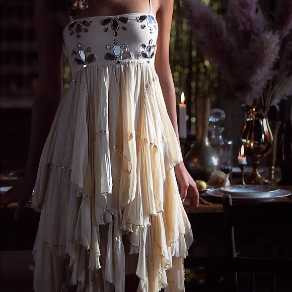 Free People ONE Mirrored Beaded Fairy Party Dress - Picture 8 of 16